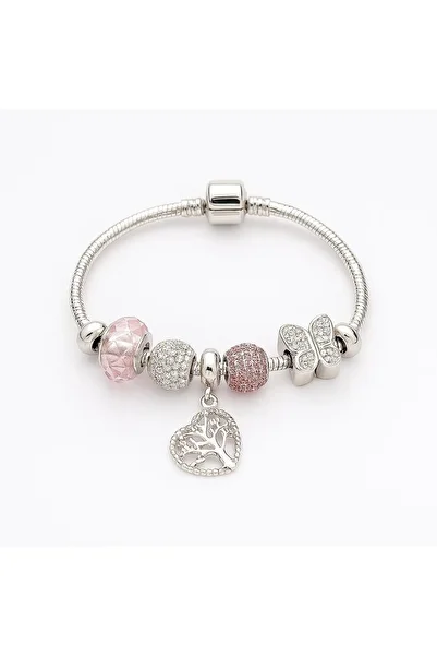 Welch Steel Tree of Life Charm and Butterfly Charm Bracelet