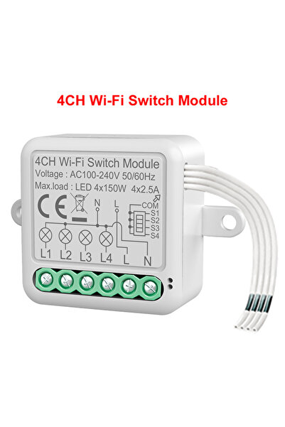 Choice32 4 Gang-WIFI WHITE Tuya WiFi Zigbee Smart Switch Module Electrical Sw...