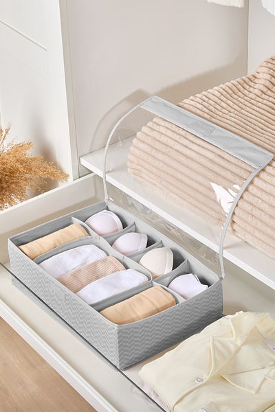 Serstil Laundry Sorting Box with Transparent Lid |   Drawer Organizer Bra, Socks, Underwear Organizer
