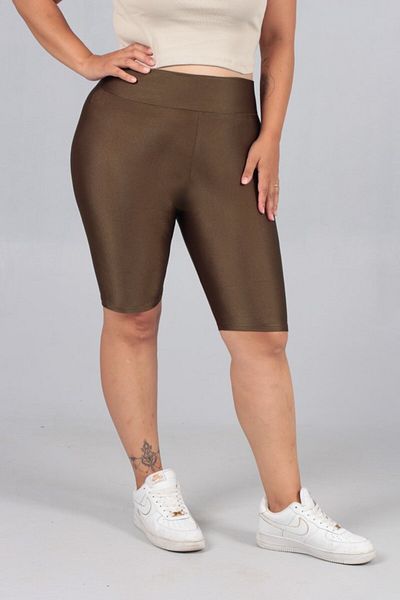 Truva XXL Shiny Plus Size Khaki Disco Leggings