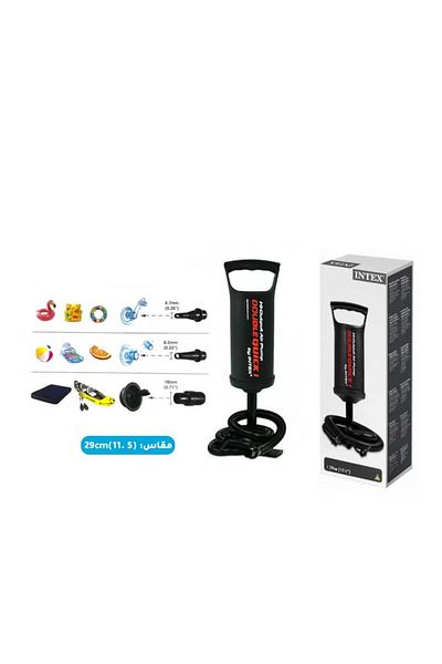 Intex مضخة يدوية مزدوجة سريعة - 29 سم، منفاخ يدوي سريع للمسابح والعوامات والألعاب