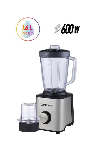 GVC PRO 2‑in‑1 Steel Grinder Blender – 1600 ml 600 W Silver Edition