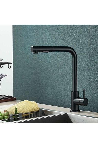 CasaVie Kitchen faucet, with pull-out shower, matte black, code 1469