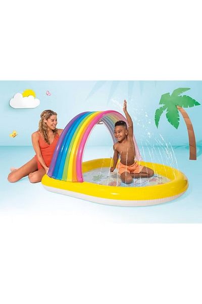 Intex حوض سباحة قوس قزح برش 147x130x86 سم