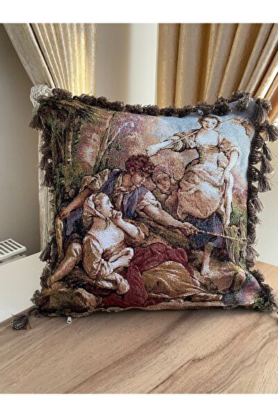 MYHOMEGOBLEN Jacquard Tapestry Woven Tassel Decorative Throw Pillow Case
