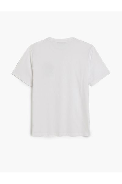 Koton Crew Neck Cotton Regular Fit Far East Printed Short Sleeve T-Shirt