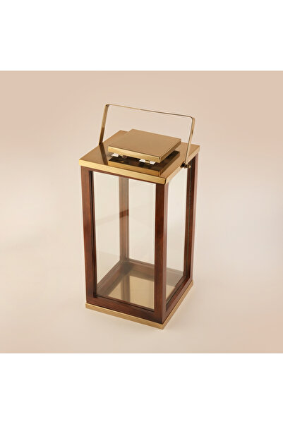 Lucerna فوانيس رمضان صغيرة من الفولاذ المقاوم للصدأ، ذهبي 20*10*10 سم