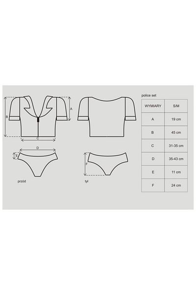 obsessive Costum de polițistă, Obsessive, mărimea S/M, 6 piese