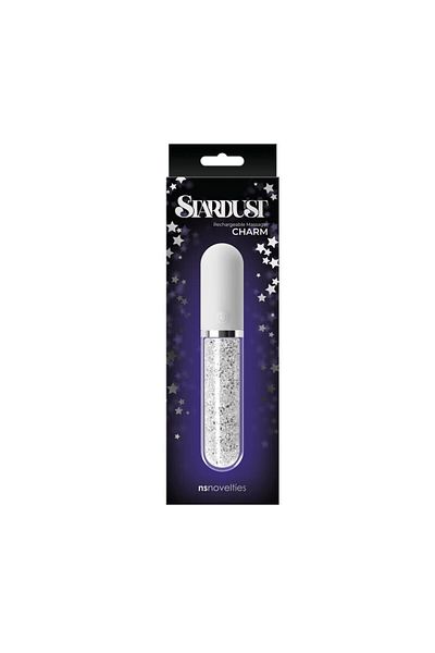 Ns Toys Pandantiv Stardust, model alb, cristal colorat și sticlă borosilicată