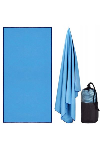 SERSIMO Quick-drying beach towel, carrying case, 90x180cm, blue