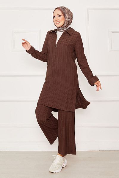 EBRUTESETTÜR Double Suit with Half Zipper Detail