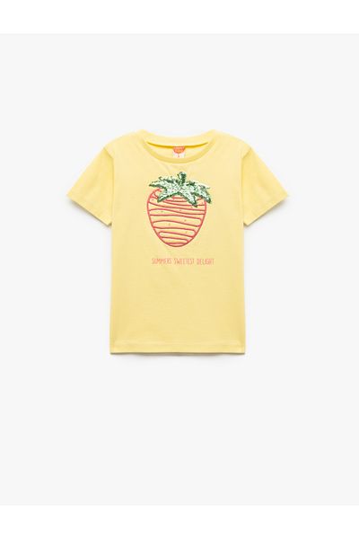 Koton Tricou cu mânecă scurtă din bumbac cu paiete brodate
