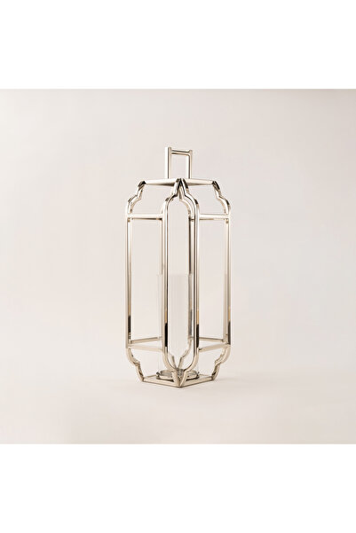 homez stainless steel silver lantern 23*23*58 cm