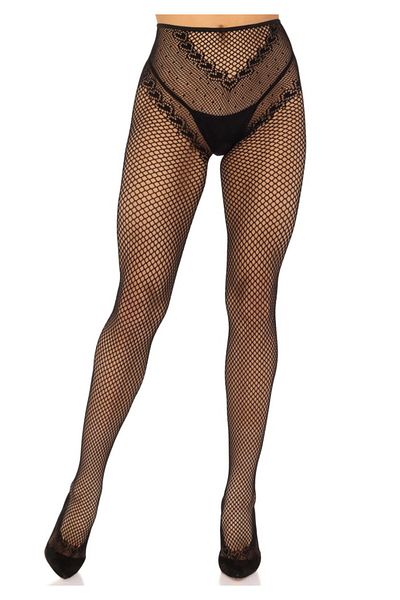 Leg Avenue Seamless Crotchless Tights Black O/S