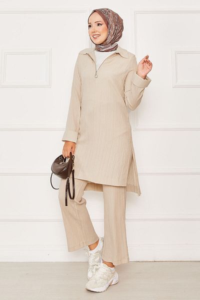 EBRUTESETTÜR Double Suit with Half Zipper Detail