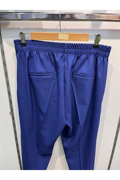 1001moda Decorative Buttoned Back Waist Elastic Trousers