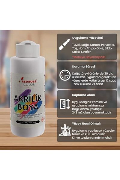 LiderGlobal . Rose Lilac Acrylic Paint 120 ml 903970