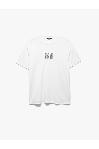 Koton Cotton Short Sleeve Crew Neck Printed T-Shirt