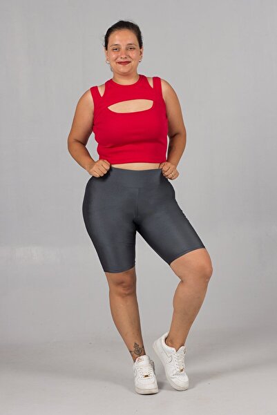 Truva XXL Shiny Plus Size Gray Disco Leggings