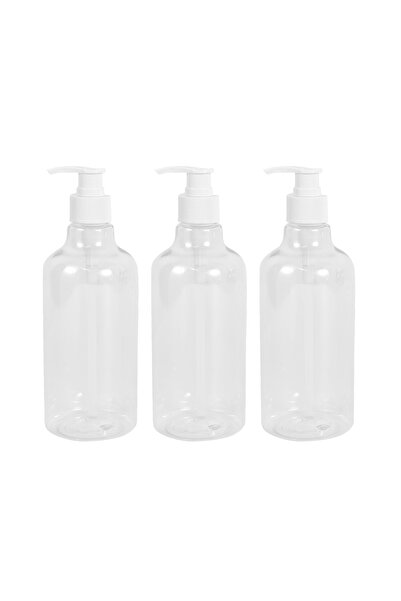 Lawazim Hand Sanitizer Bottle Set 3 Pack 500ml Tall Refillable Plastic Pump Bottles for Home/Office