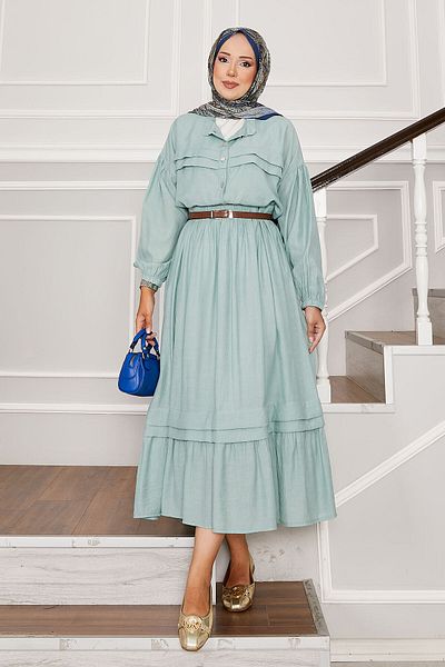 EBRUTESETTÜR Balloon Sleeve Shirt Skirt Double Set