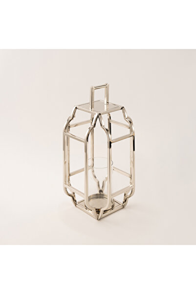 homez stainless steel silver lantern 23*23*45 cm