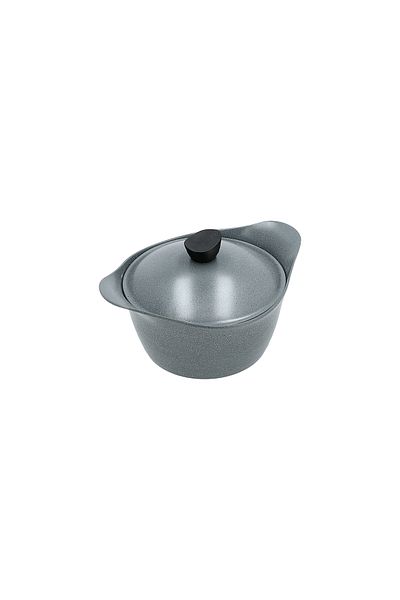 Lahoya granite pot with grey lid 24 cm