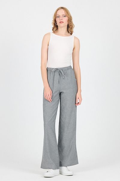 Rays Gray Cotton Elastic Waist Wide Leg/Loose Leg Trousers 4754A