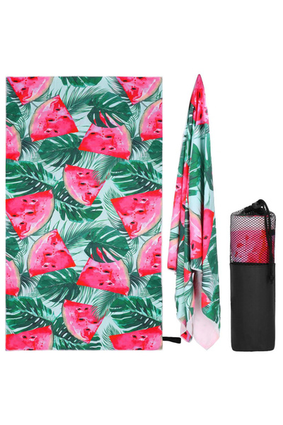SERSIMO Quick-drying beach towel, carrying case, 90x180cm, watermelon pattern