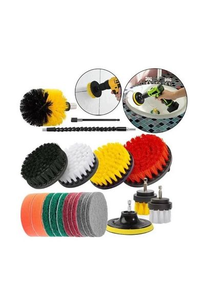 OEM Set 21 perii si accesorii de curatare cu adaptor pentru bormasina/autofiletanta