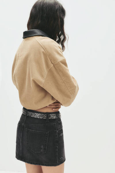 Pull & Bear Distressed denim mini etek