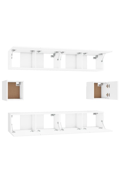 vidaxl 6 Piece TV Cabinet Set White Engineered Wood