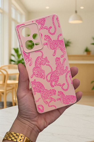 Vip Case حافظة لهاتف Xiaomi Redmi Note 12 Pro 5G وردي بنمط الفهد من السيليكون ممتصة للصدمات حافظة مطاطية كلاسيكية محمية 277