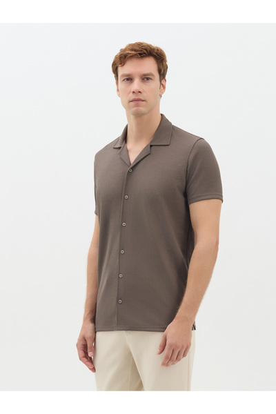 Karaca Erkek Regular Fıt Gömlek-Vizon