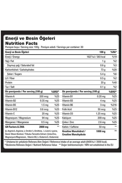 Dynamic Nutrition Mass Gainer + GH Factors & ZMA - 3 KG-شوكولاتة-30 حصص- مساعدة في زيادة الوزن-بروتين كربوهيدرات
