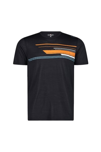 CMP Ανδρικό Αθλητικό T-Shirt 32T7177 - Μαύρο/Πορτοκαλί, Μέγεθος 46