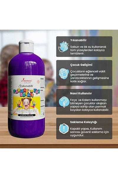 LiderGlobal . Rose Purple Finger Paint 500 Gr 903970