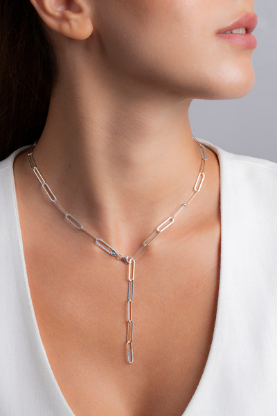 Elika Silver 925 Ayar Gümüş Y Kolye / Ataç Kolye