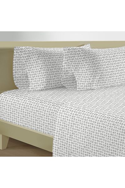 Cottage 200TC cotton fitted sheet - 180*200cm, grey