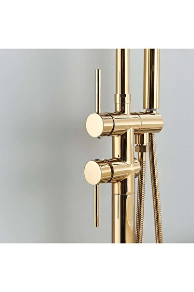 CasaVie Baterie freestanding cu cadru rotund, auriu lucios, cod 1564