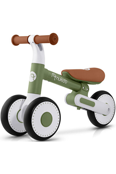 NUKIDO Bicicleta de echilibru Ride On Verde Inchis,de la 12 luni,scaun moale,...