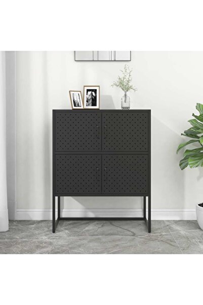 vidaxl Highboard Black 80x35x100 cm Steel
