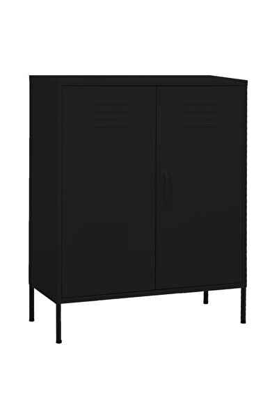 vidaxl Storage Cabinet Black 80x35x101.5 cm Steel