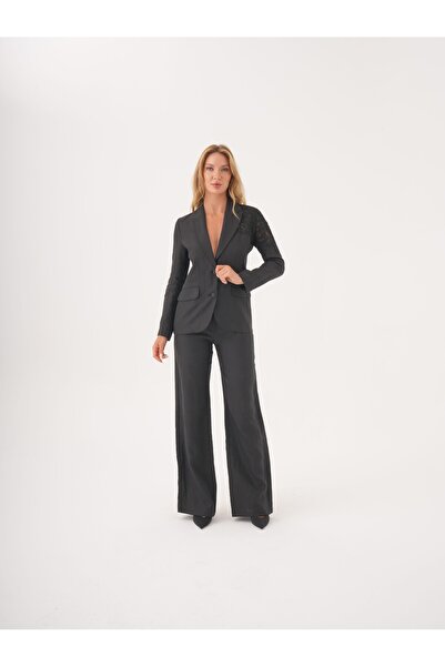 SERPİL Dantel Detaylı Uzun Kollu Keten Takım