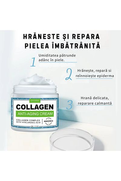 OEM Cremă antirid cu colagen Envisa – Complex anti-îmbătrânire cu acid hialuronic – 50 ml