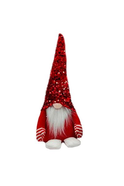 idei Figurină decorativă Elf, decorațiune de Crăciun, înălțime 38 cm, material textil și paiete