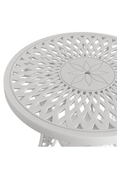 HubRom Set Mobilier Gradina HubRom, 1xMasa Rotunda(60x72), 3xScaun HITIT(43x42x50x92) Alb