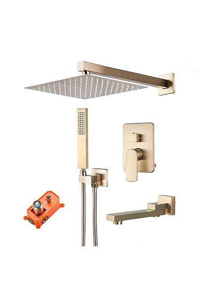 Rain Drop De la Robinetul Meu Set de dus cu 3 functii, incastrat, 30 cm, auriu nichelat