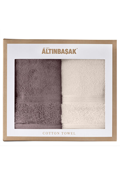Altınbaşak Bettina %100 Pamuk 2'li El Havlusu Seti Mürdüm/Krem 50X90 Mürdüm/Krem