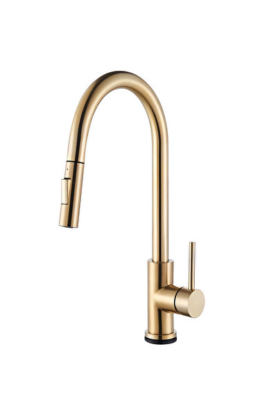 Rain Drop De la Robinetul Meu Baterie cu dus extractibil pentru bucatarie, auriu nichelat